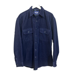 Vtg Wolverine Corduroy Fleece Lined Shacket Jacket Blue Men’s Large Workwear